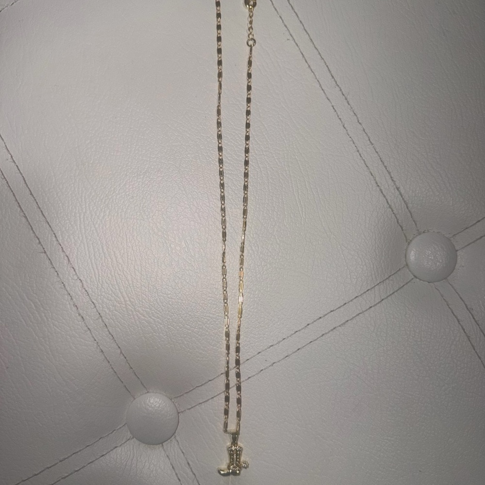Chic Gold Cowboy Boot Necklace
